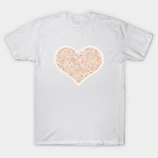 Valentites heart of objects beige T-Shirt